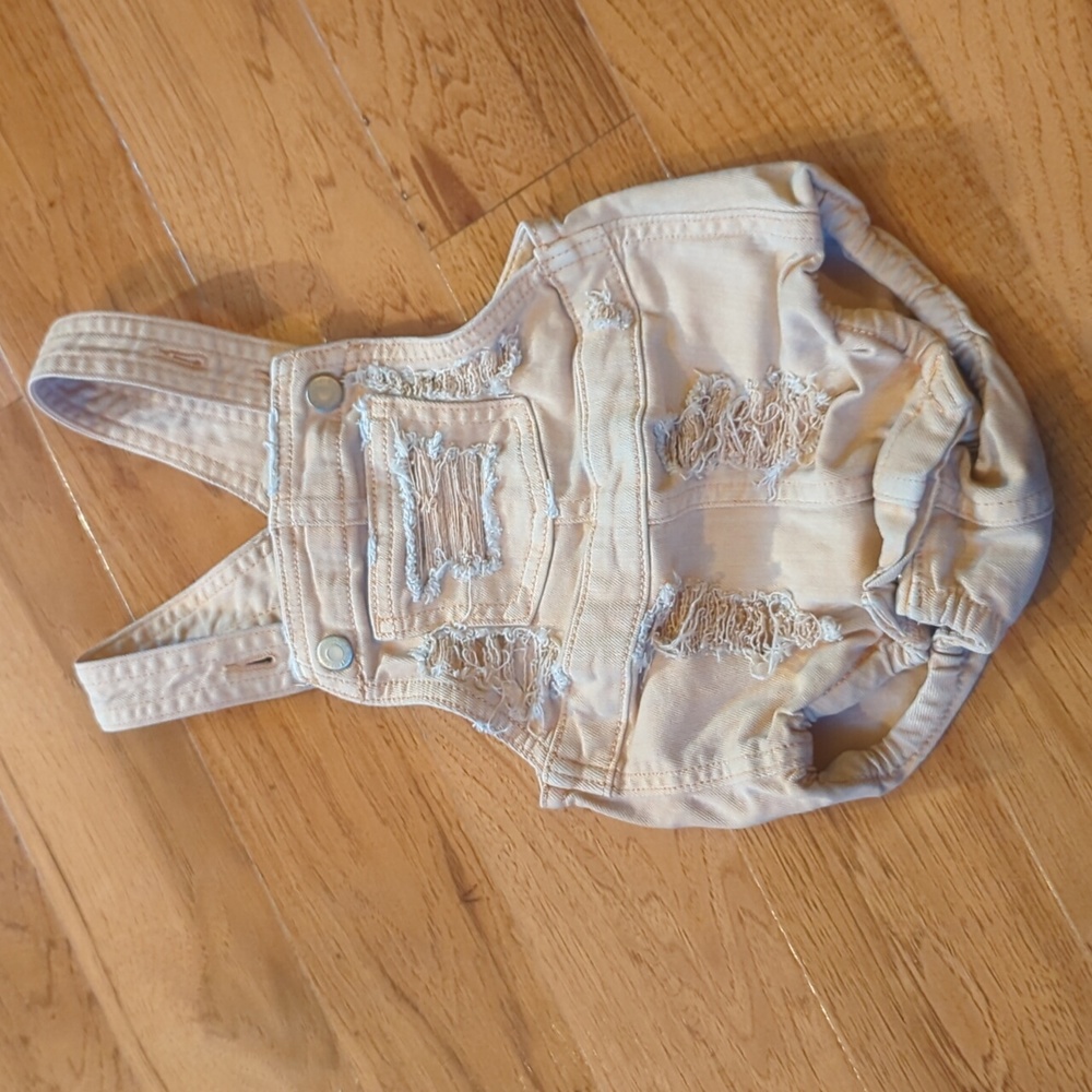 Hand distressed onesie overalls